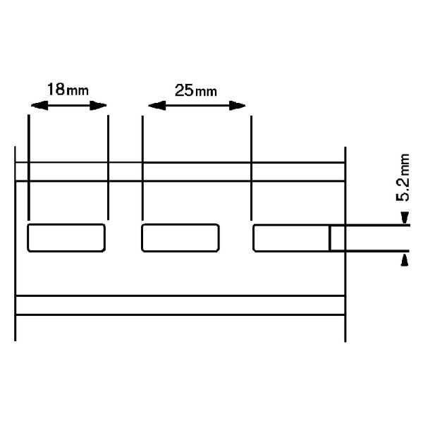 Channel, 35mm Din Rail, 39 in L, Prepunched