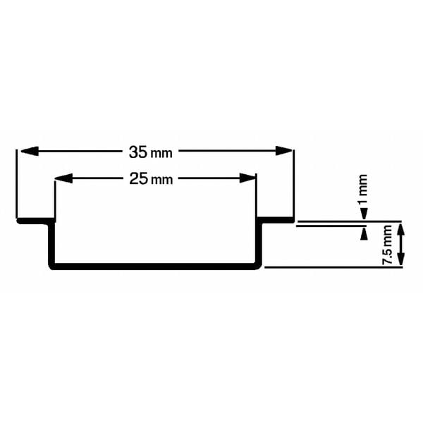 Channel, 35mm Din Rail, 39 in L, Prepunched