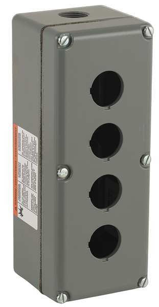 Pushbutton Enclosure, 30mm, 4 Holes, Al