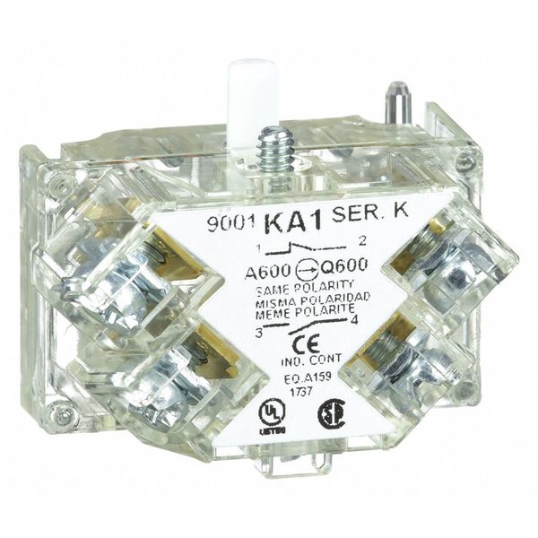 Contact Block, Momentary, 1NC/1NO, 30 mm, 10A @ 600V AV, Screw-clamp Terminal
