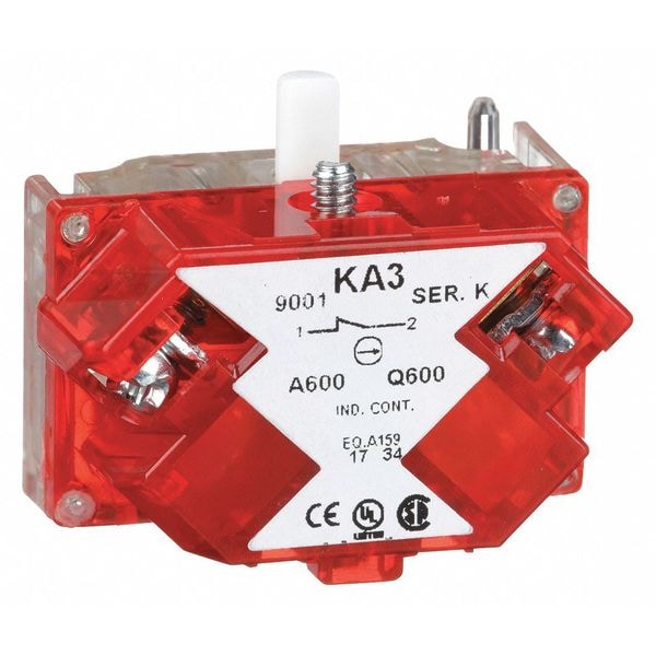Contact Block, Momentary, INC, 30 mm, 10A @ 600V AV, Screw-clamp Terminal