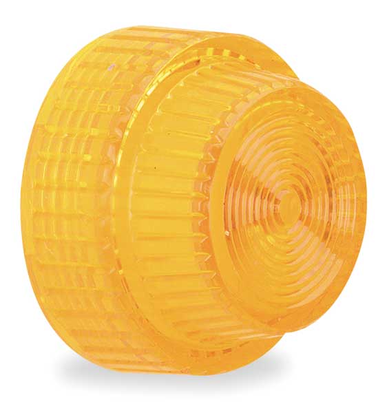 Pilot Light Lens, 30mm, Amber, Plastic