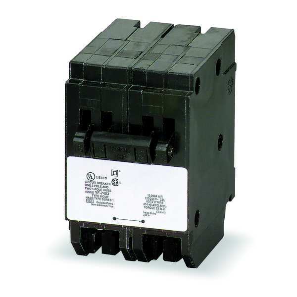 Miniature Circuit Breaker, 20/30 A, 120/240V AC, 2 Pole, Plug In Mounting Style, HOM Series