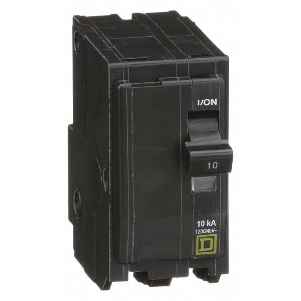 Miniature Circuit Breaker, 10 A, 120/240V AC, 2 Pole, Plug In Mounting Style, QO Series