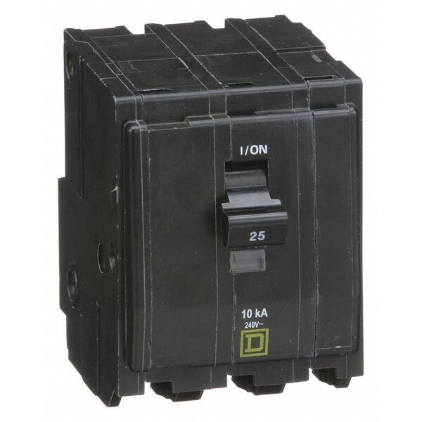 Miniature Circuit Breaker, 25 A, 120/240V AC, 3 Pole, Plug In Mounting Style, QO Series