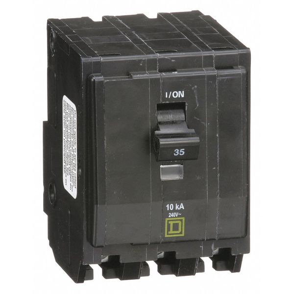 Miniature Circuit Breaker, 35 A, 120/240V AC, 3 Pole, Plug In Mounting Style, QO Series