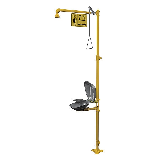 Halo Drench Shower With Eyewash, Yellow