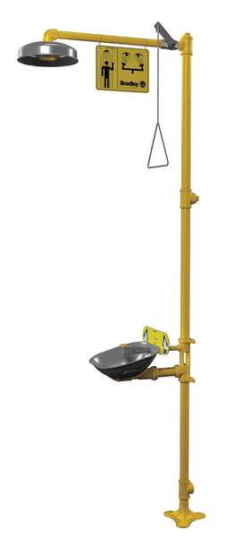 Halo Drench Shower With Eyewash, Yellow