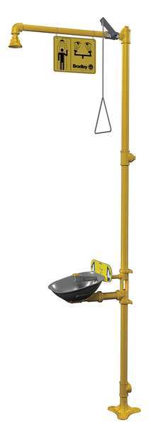 Halo Drench Shower With Eyewash, Yellow