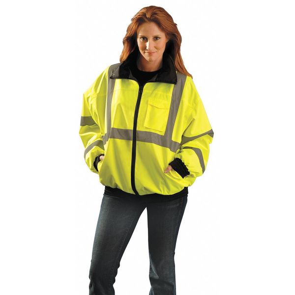 Unisex Yellow Polyester Bomber Jacket size 4XL
