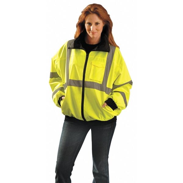 Unisex Yellow Polyester Bomber Jacket size 5XL