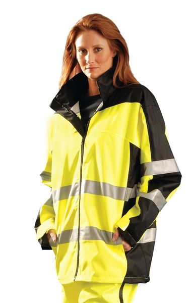 Breathable Rain Jacket w/Hood, Yellow, M