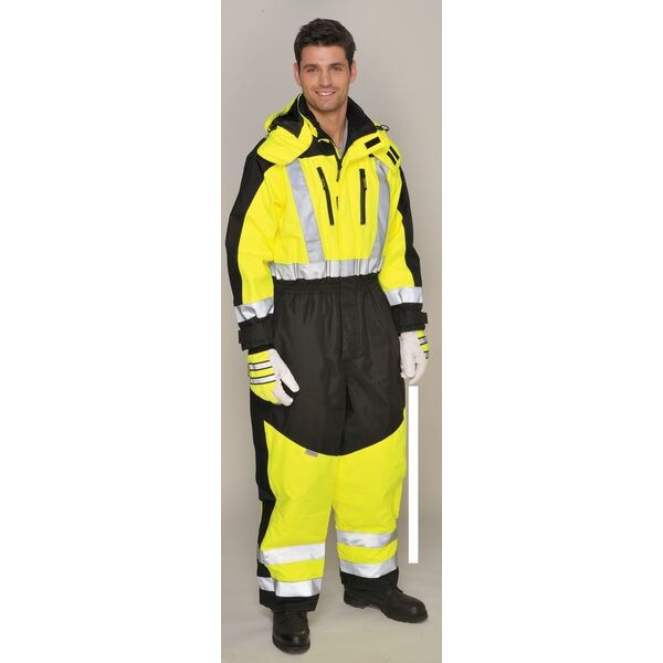 Coverall Rainsuit, Black/Yellow, 4XL