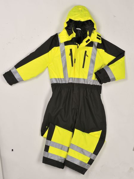 Coverall, Black/Yellow, 3XL