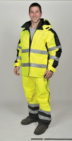 Breathable Rain Jacket w/Hood, Yellow, M