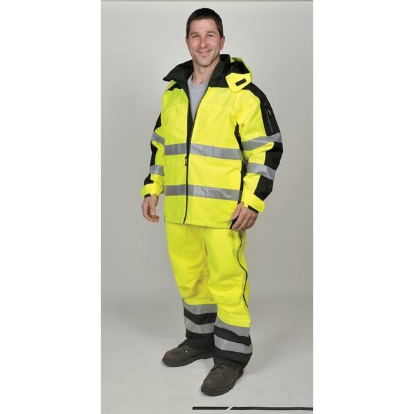 Breathable Rain Jacket w/Hood, Yellow, 5XL