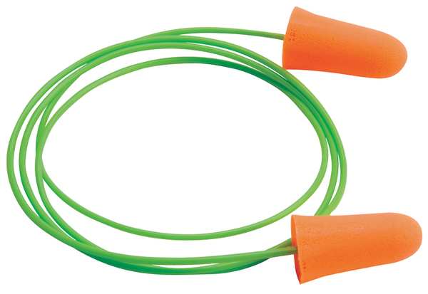 Disposable Corded Ear Plugs, Bullet Shape, 30 dB, 100 Pairs