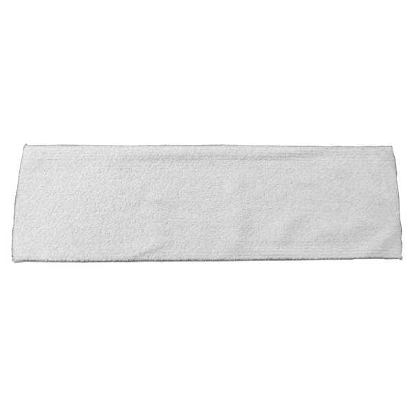 18 in L Flat Floor Pad, 16 oz Dry Wt, White, Microfiber, PK50