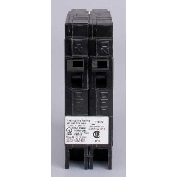Miniature Circuit Breaker, 15/20 A, 120V AC, 1 Pole, Plug In Mounting Style, Q Series