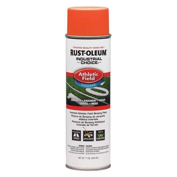 Athletic Field Striping Paint, 17 oz., Fluorescent Orange, Water -Based