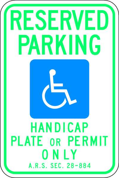 ADA Handicapped Parking Sign, 18