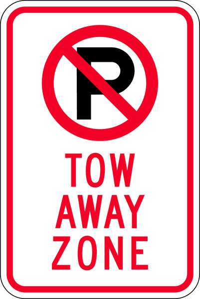 Tow Zone No Parking Sign, 18
