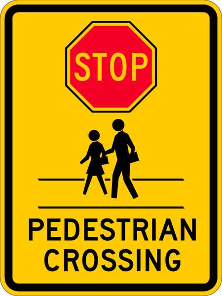 Stop Pedestrian Crossing Sign, 18