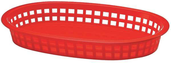 Platter Basket, Oval, Red, PK36