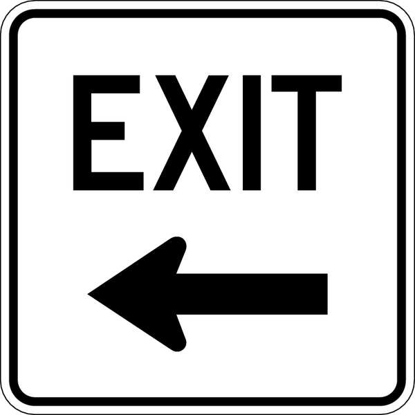 Exit Sign For Parking Lots, 18 in H, 18 in W, Aluminum, Square, English, LR7-69L-18HA
