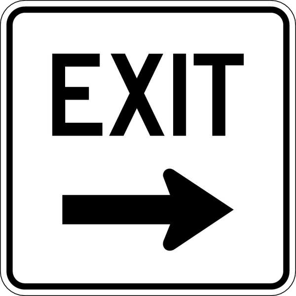 Exit Sign For Parking Lots, 18 in H, 18 in W, Aluminum, Square, English, LR7-69R-18DA