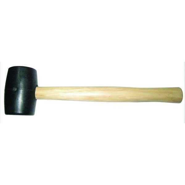 Rubber Mallet, Hickory, 16 Oz