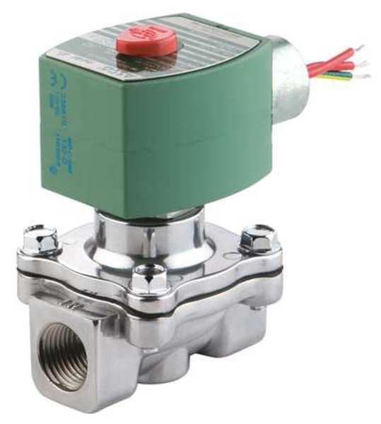 120V AC Aluminum Air and Fuel Gas Solenoid Valve, Normally Open, 1/2 in Pipe Size