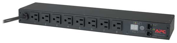 PDU, 15A, 8 Outlet, 12 ft, Black
