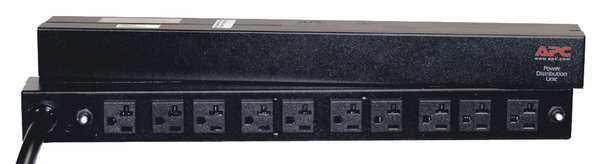 PDU, 20A, 10 Outlet, 12 ft, Black