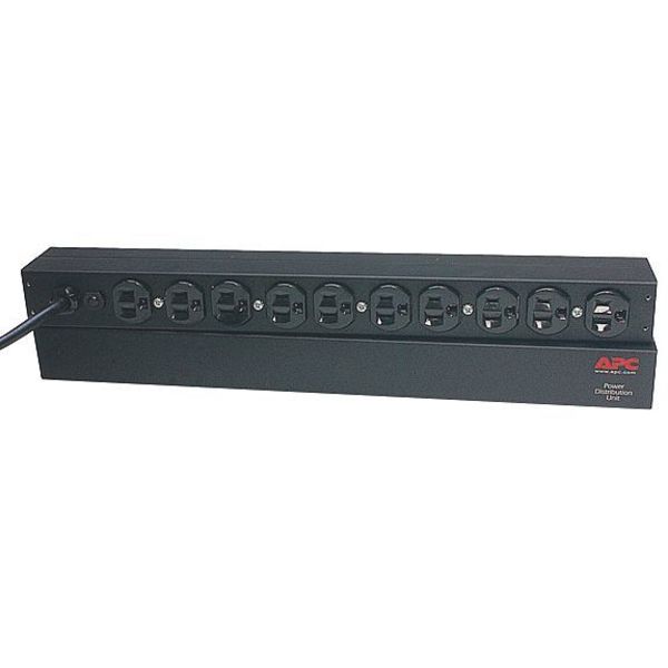 PDU, 15A, 10 Outlet, 12 ft, Black