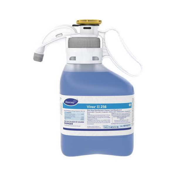 One Step Disinfectant Deodorizing Cleaner Concentrate, 1.4L Hose End Sprayer, Unscented, Blue