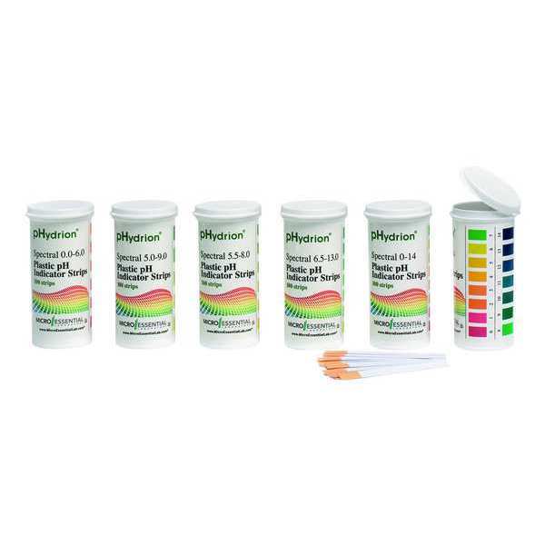 pH Strips, Hydrion Spectral, 6.5-13, PK100