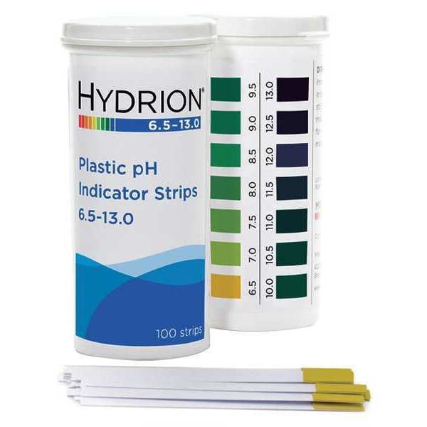 pH Strips, Hydrion Spectral, 6.5-13, PK100