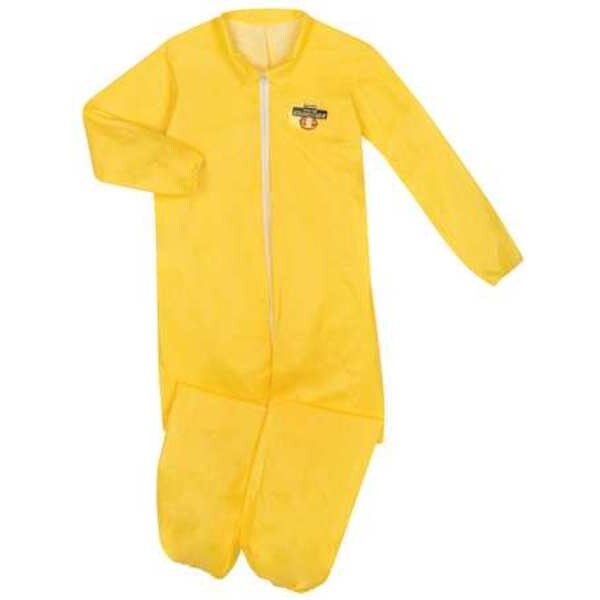 Collared Chemical Resistant Coveralls, Yellow, Zipper