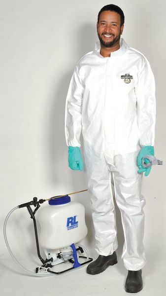 Collared Chemical Resistant Coveralls, White, Zipper