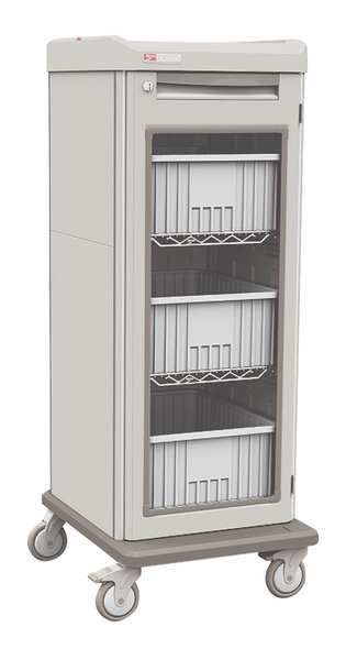 Medical IV Cart, Taupe, w/3 Tote Boxes