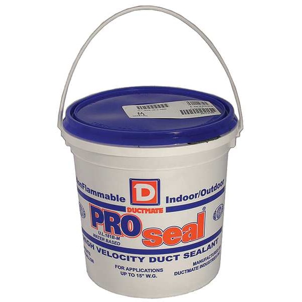 Low VOC Duct Sealant, 1 gal, Pail, Gray, Water Base