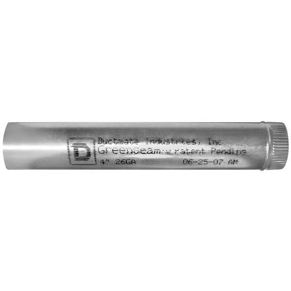 Round Snap Lock Pipe, 9 in Duct Dia, Galvanized Steel, 26 GA, 9 in W, 60