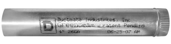 Round Snap Lock Pipe, 8 in Duct Dia, Galvanized Steel, 24 GA, 60