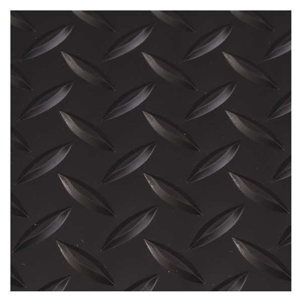 Antifatigue Mat, Black, 3 ft. L x 2 ft. W, Vinyl; Vinyl Foam, Diamond Plate Surface Pattern