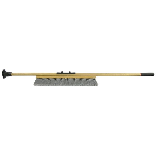 24 in Sweep Face Broom, Stiff, Synthetic, Black, 60 in L Handle