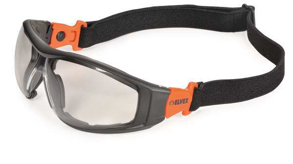 Safety Glasses, Wraparound Clear Polycarbonate Lens, Anti-Fog, Scratch-Resistant