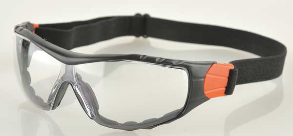 Safety Glasses, Wraparound Clear Polycarbonate Lens, Anti-Fog, Scratch-Resistant