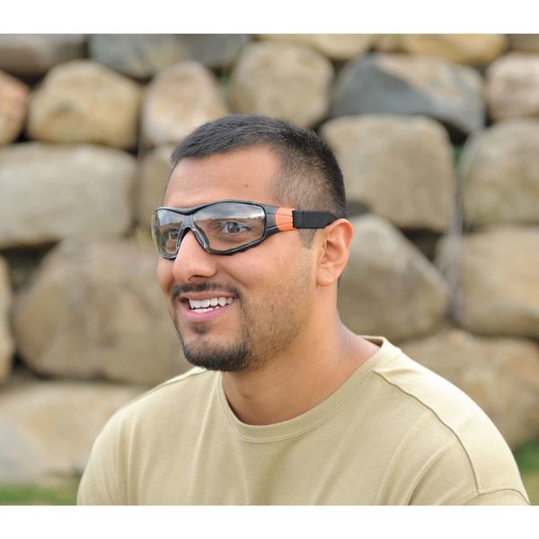 Safety Glasses, Wraparound Clear Polycarbonate Lens, Anti-Fog, Scratch-Resistant