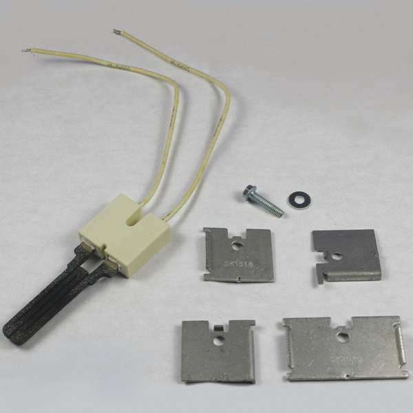 Hot Surface Ignitor, LP/NG, 120V AC, 3 1/4 in L., Silicon Carbide, Mounting Brackets and Hardware